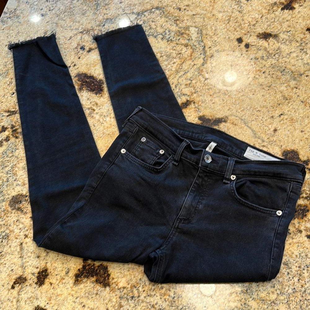rag & bone ankle skinny raw hem jeans
